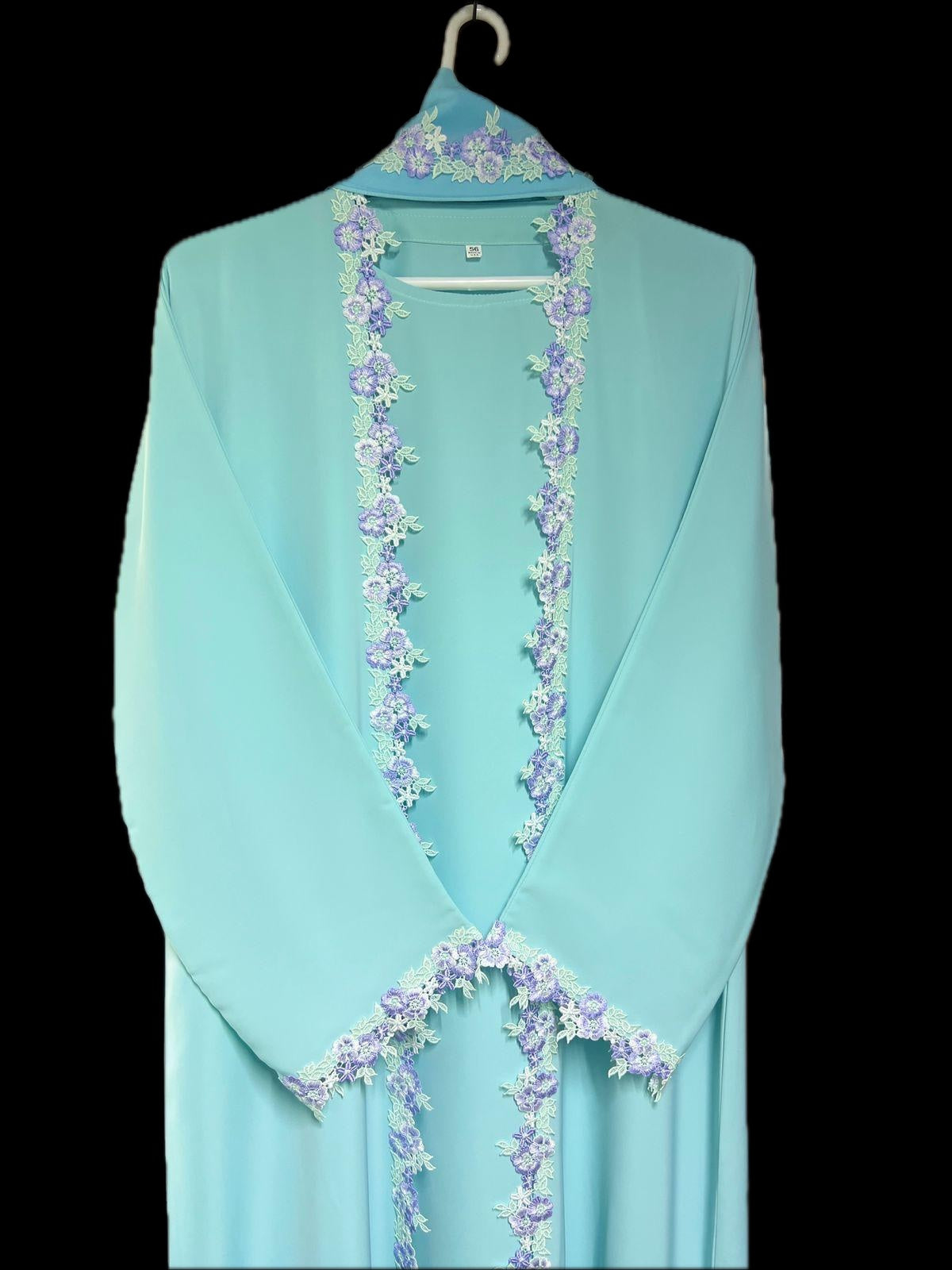 The Rania Floral Lace Set | Sky Blue