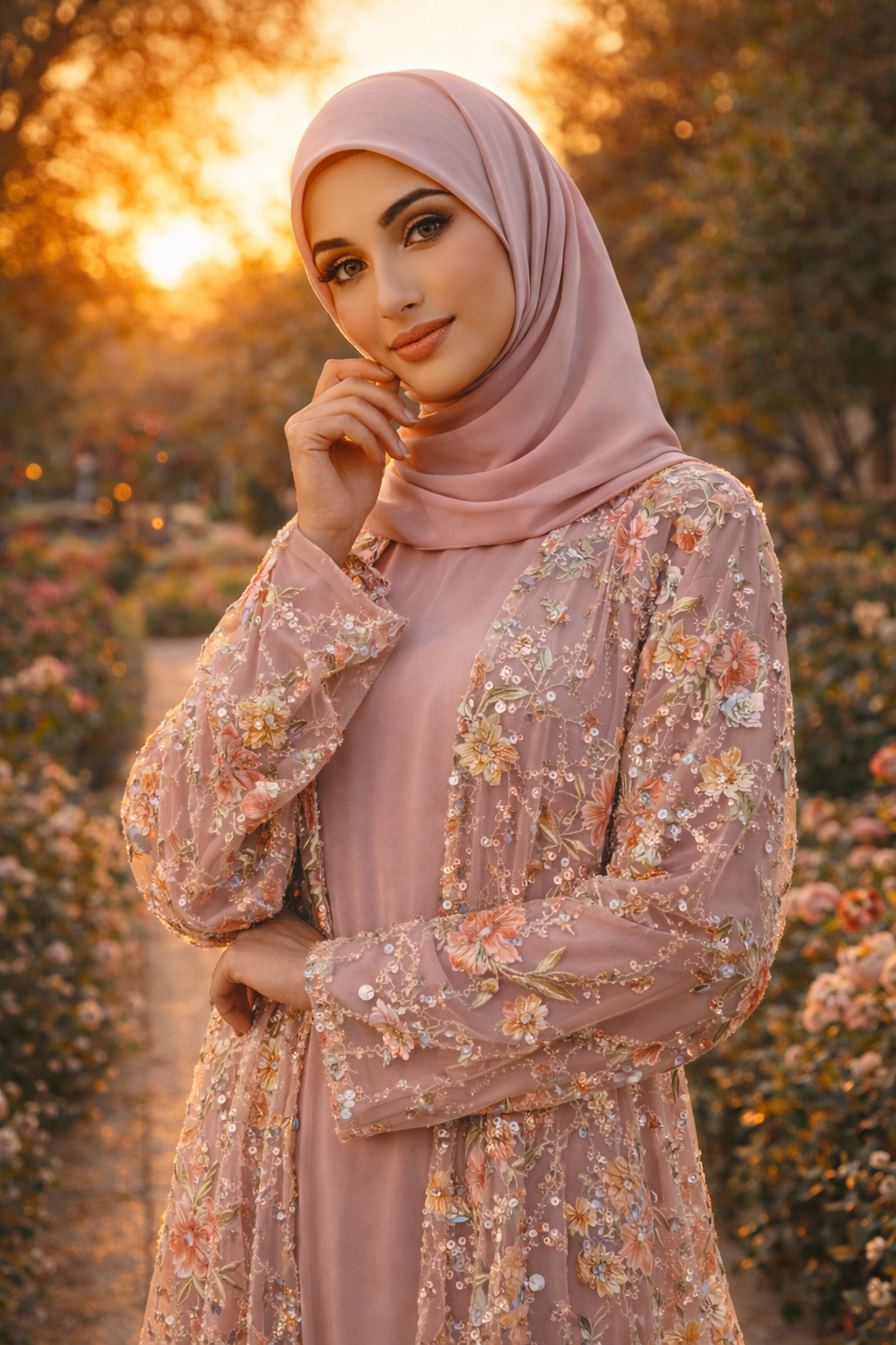 The Hana Floral Tulle Set | Dusty Mauve