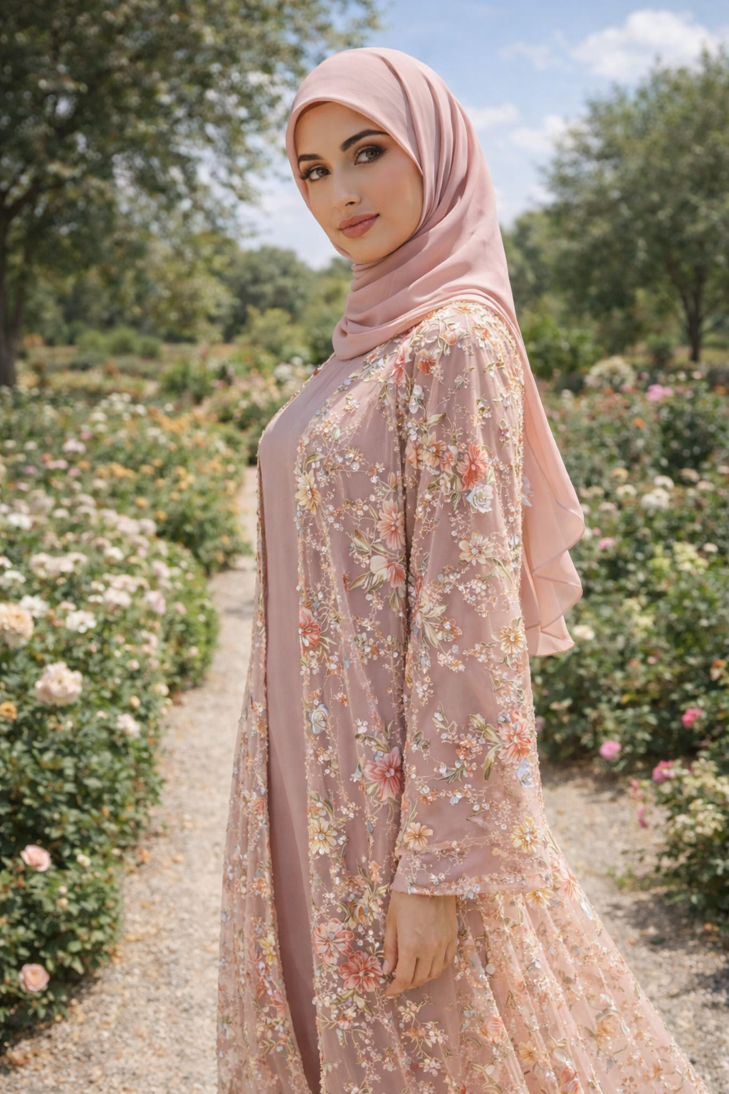 The Hana Floral Tulle Set | Dusty Mauve