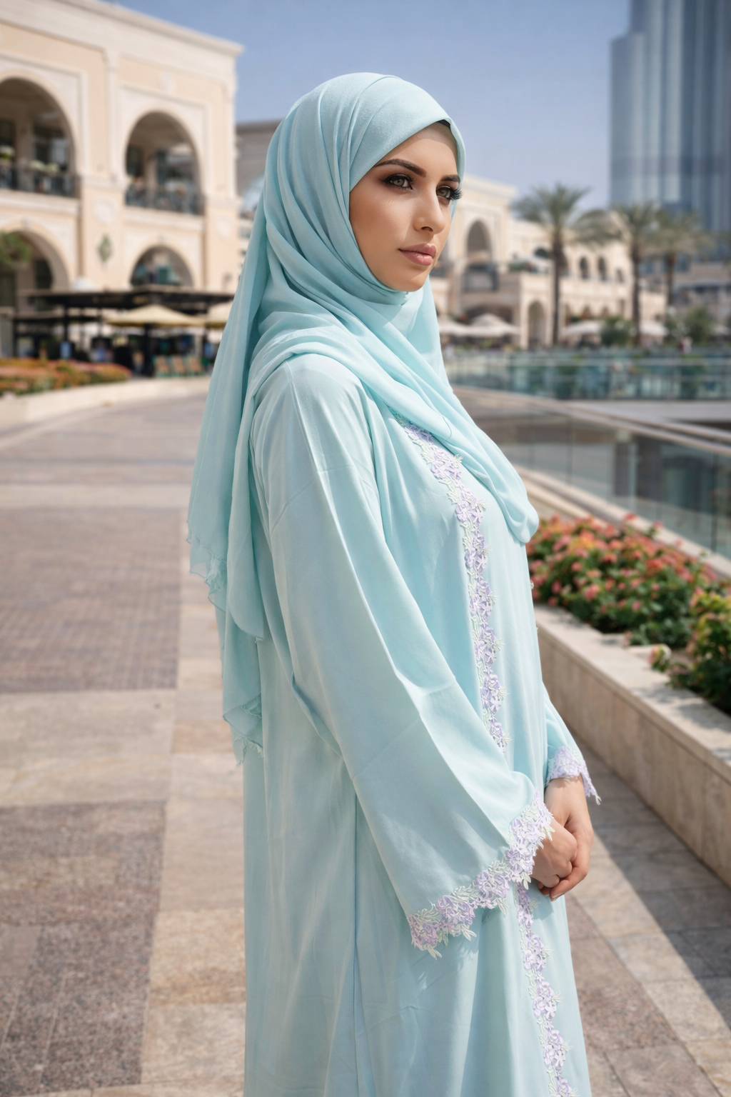 The Rania Floral Lace Set | Sky Blue