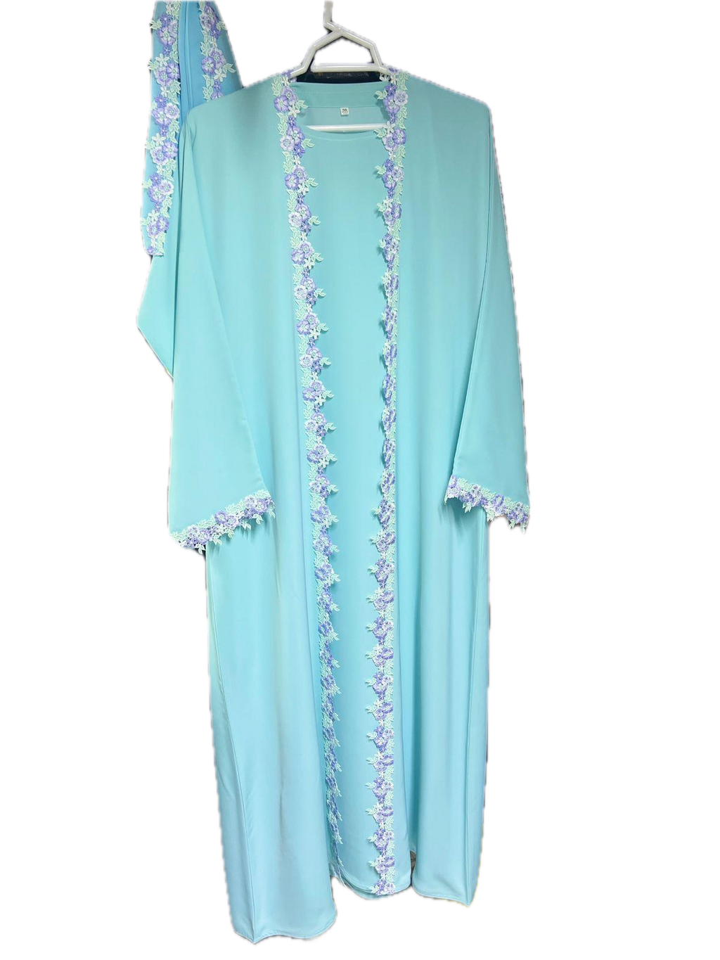 The Rania Floral Lace Set | Sky Blue