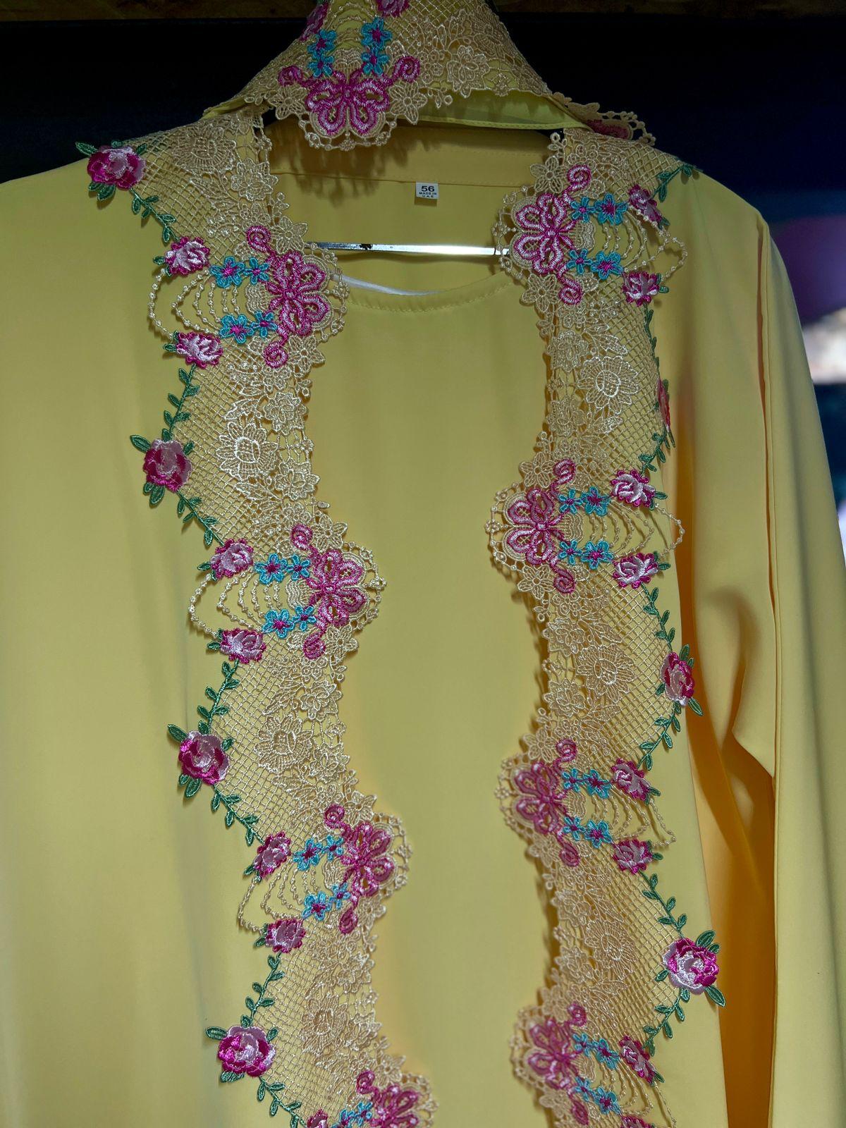 The Alina Floral Embroidered Set | Sunshine Yellow