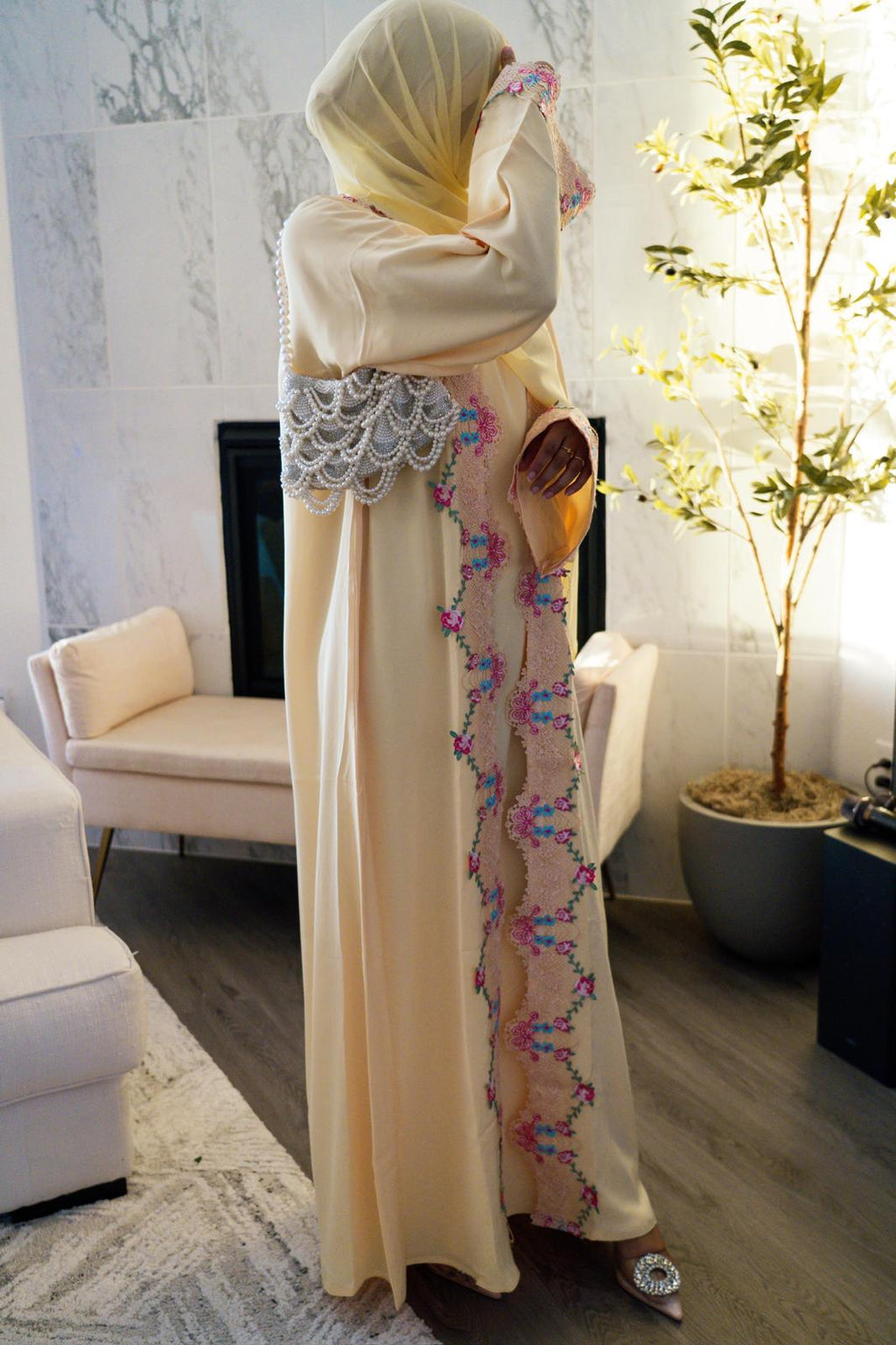 The Alina Floral Embroidered Set | Sunshine Yellow