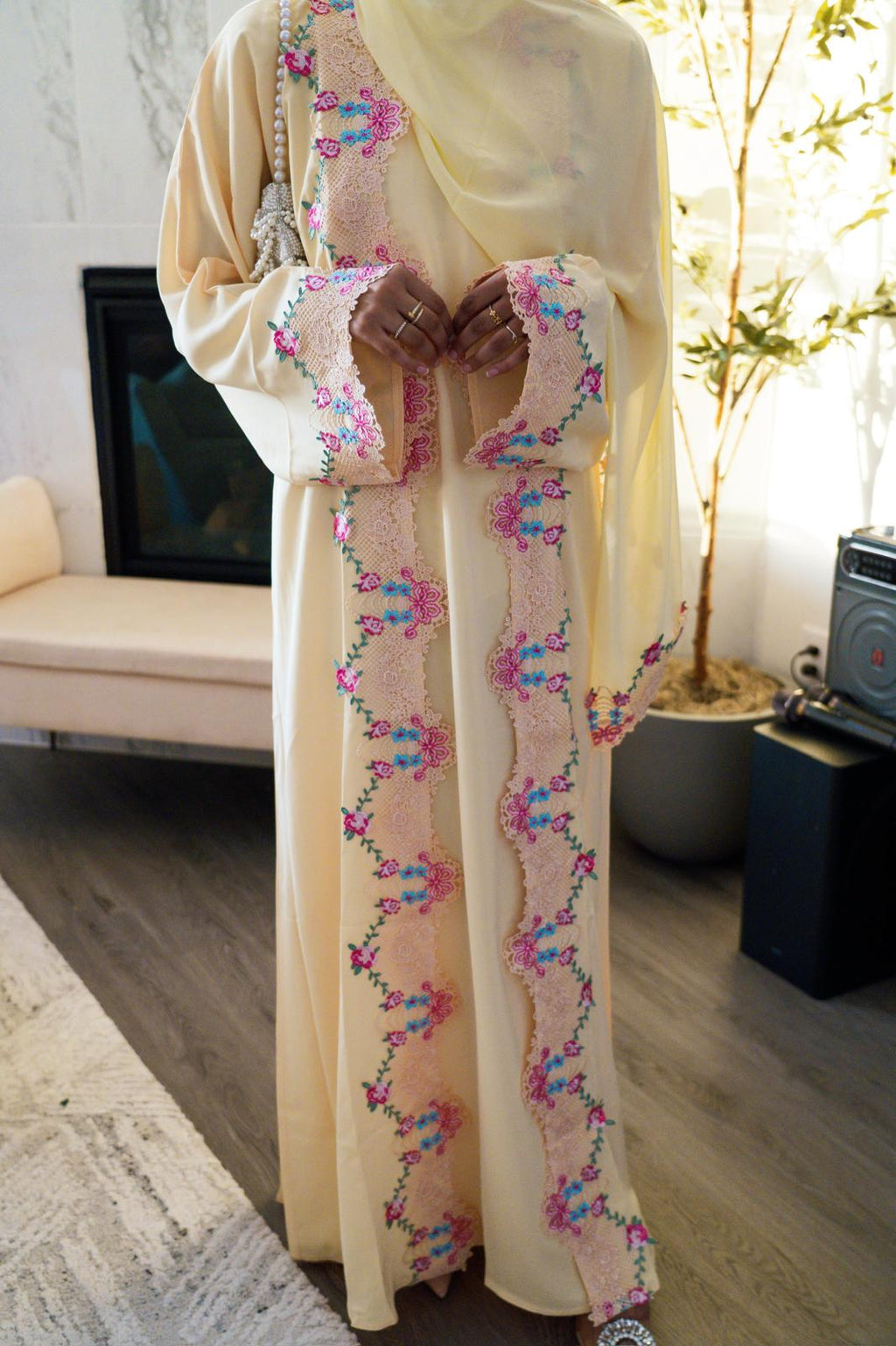 The Alina Floral Embroidered Set | Sunshine Yellow