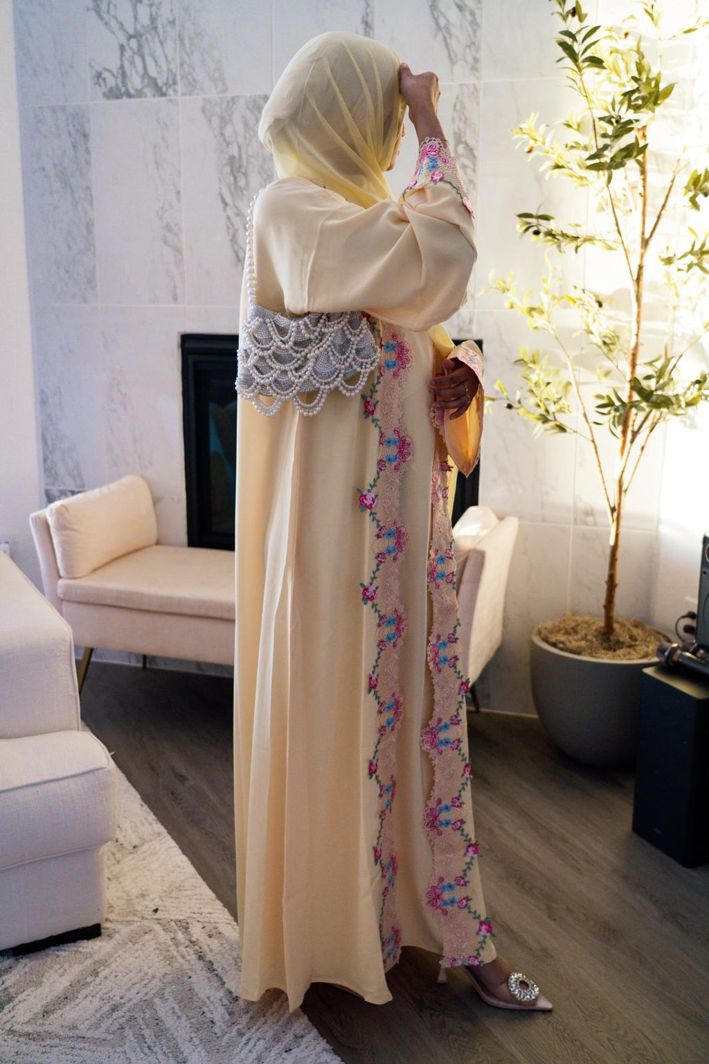 The Alina Floral Embroidered Set | Sunshine Yellow