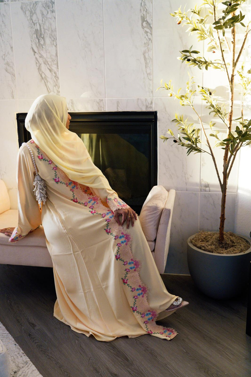 The Alina Floral Embroidered Set | Sunshine Yellow