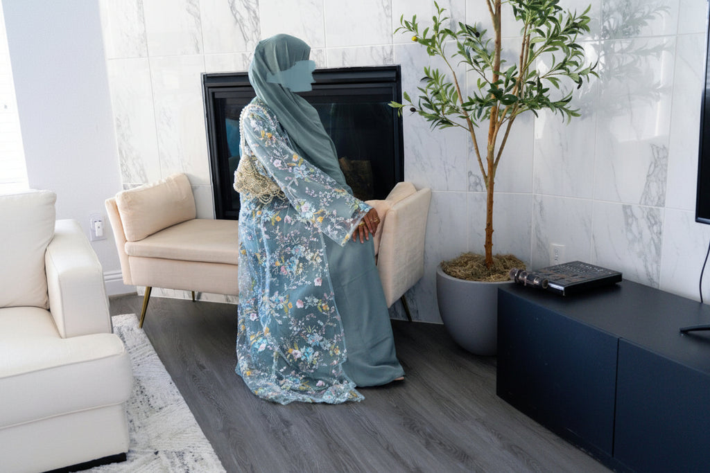 The Eden Floral Embroidered Set | Soft Sage