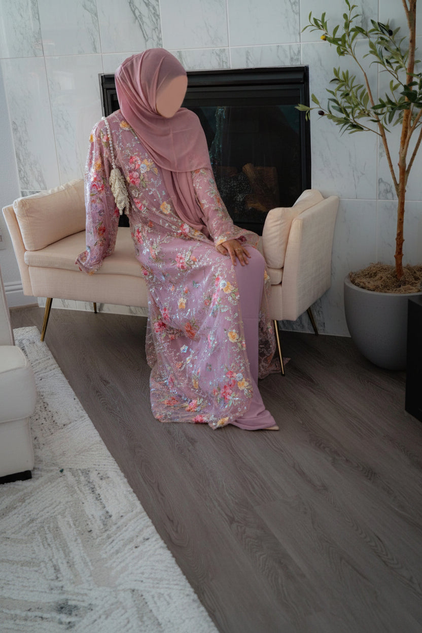 The Hana Floral Tulle Set | Dusty Mauve