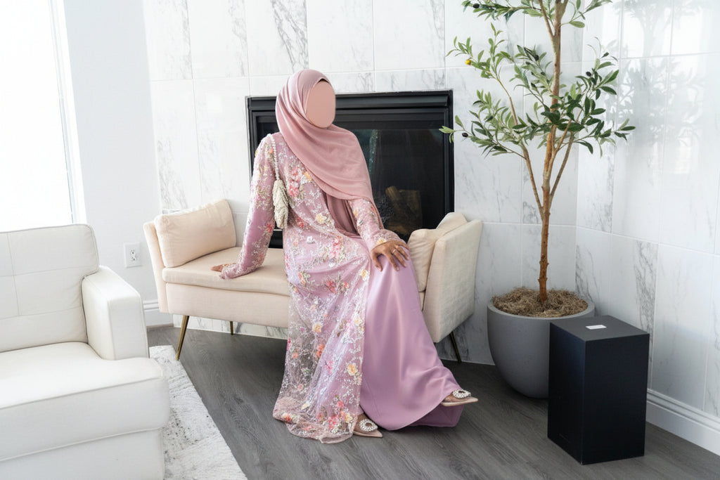 The Hana Floral Tulle Set | Dusty Mauve