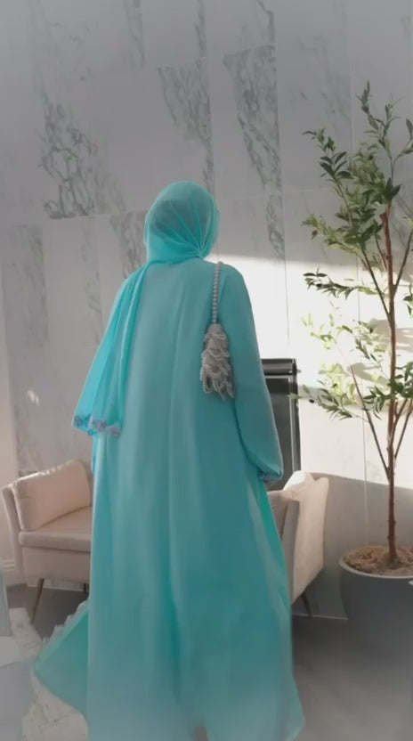 The Rania Floral Lace Set | Sky Blue