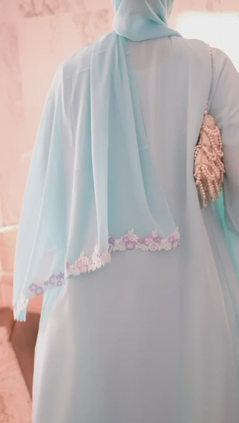 The Rania Floral Lace Set | Sky Blue